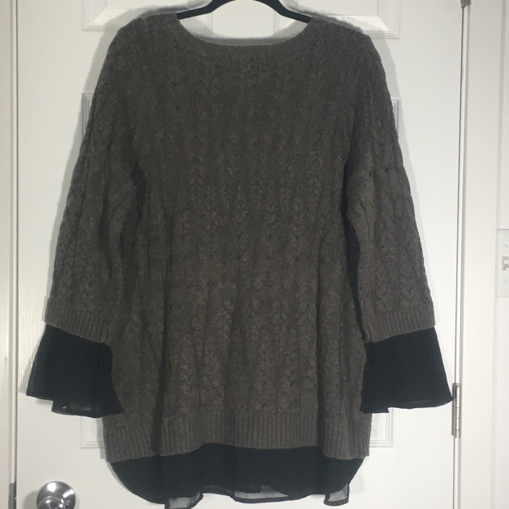 NWT East Adeline Cable Knit 3/4 Sleeve Sweater - Picture 3 of 7